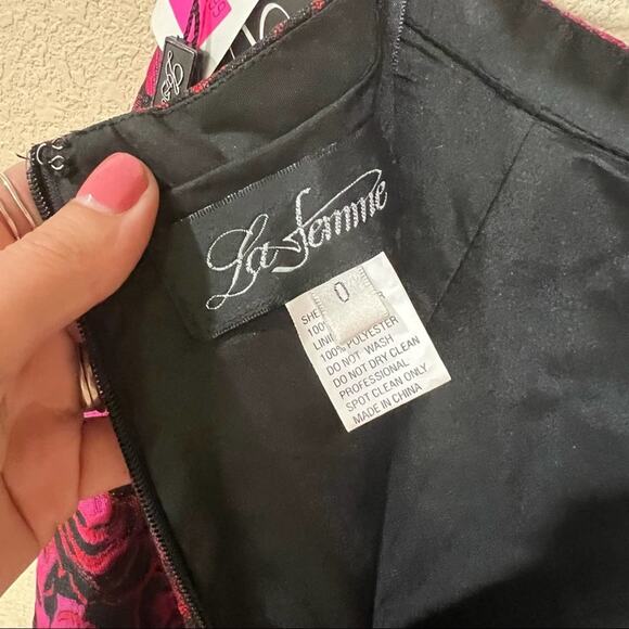 NWT La Femme 23864 two piece mermaid dress - vegan leather top & strappy back - Picture 12 of 13